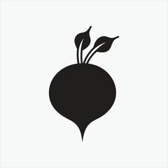 beetroot icon silhoutte vector style with white background.
