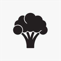 broccoli icon silhoutte vector style with white background