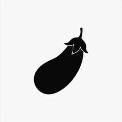 eggplant brinjal icon silhoutte vector style with white background 