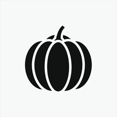 pumpkin icon silhoutte vector style with white background