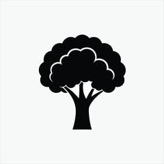  tree icon silhoutte vector style with white background