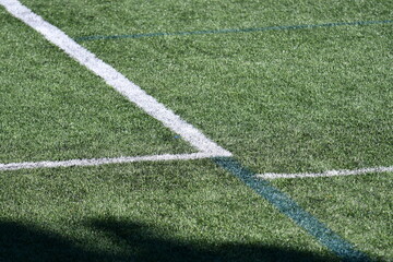 Obraz premium Linhas na relva num estadio de futebol 