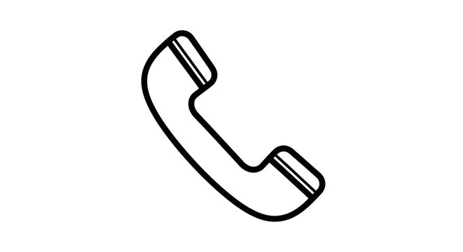 Simple line art illustration of a classic telephone receiver for communication and connection concepts and designs on transparent background