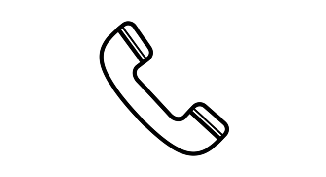 Simple line art illustration of a classic telephone receiver for communication and connection concepts and designs on transparent background - Powered by Adobe