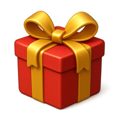 Decorative Red Gift Box with Glossy Ribbon