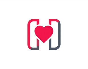 Modern logo with heart and letter H