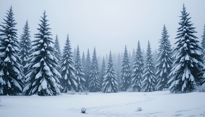 Fototapeta premium tress covered with snow,Winter Landscape with Trees Covered in Snow,Beautiful Snow Covered Trees in Forest,Frosty Morning with Trees Covered with Snow,Scenic Mountain View with Snow Covered Trees.