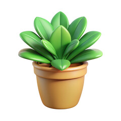 Obraz premium Vibrant green potted plant with lush foliage for home and office decor isolated on transparent background