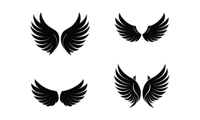 Angel Wings Silhouette Set