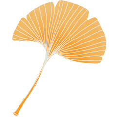 Golden Ginkgo Leaf Illustration for stickers