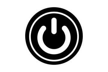 Power button icon for use in posts, stores, and corporate materials.