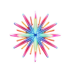 Bright and colorful star shape with transparent background radiates vibrant energy and creativity, perfect for festive designs