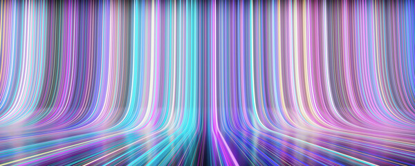 Gradient Neon Curved Light Streams