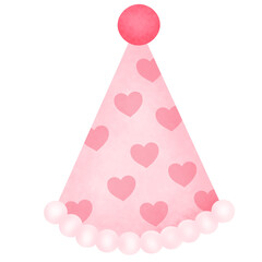 Cute Pink Party Hat Illustration
