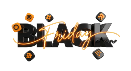 Bold Black Friday Sale Announcement with Neon Accent