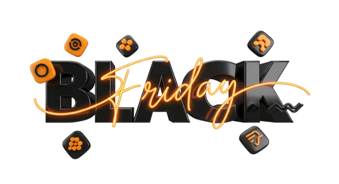 Bold Black Friday Sale Announcement with Neon Accent