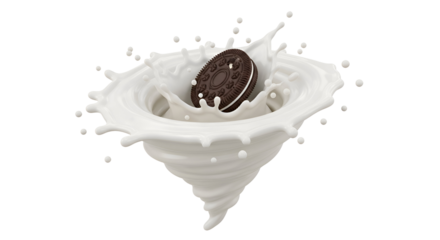 Creamy milk splash with chocolate cookie dunking