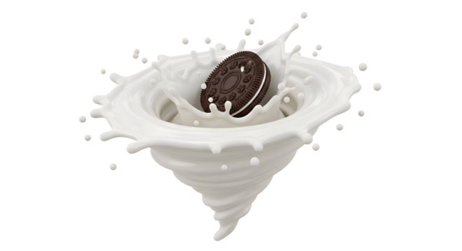 Creamy milk splash with chocolate cookie dunking
