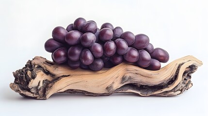 Bunch of Grapes Sculpture, Wood Carving, on White Background, Abstract Image, Texture, Pattern Background, Wallpaper, Smartphone Cover and Screen, PC, Laptop, 9:16 and 16:9 Format