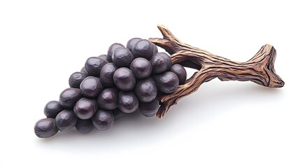 Bunch of Grapes Sculpture, Wood Carving, on White Background, Abstract Image, Texture, Pattern Background, Wallpaper, Smartphone Cover and Screen, PC, Laptop, 9:16 and 16:9 Format