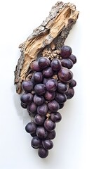 Bunch of Grapes Sculpture, Wood Carving, on White Background, Abstract Image, Texture, Pattern Background, Wallpaper, Smartphone Cover and Screen, PC, Laptop, 9:16 and 16:9 Format
