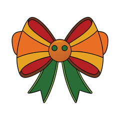 Colorful Ribbon Bow Tie Decorative Festive Holiday Bow Design Vector illustration.