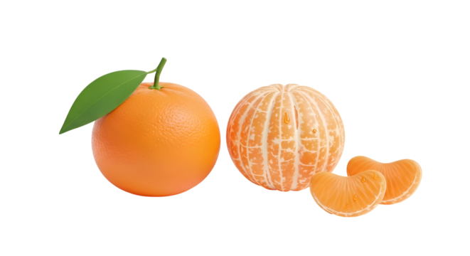 Juicy mandarin orange with segments ready to enjoy