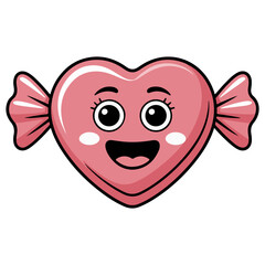 An adorable candy heart with a happy face