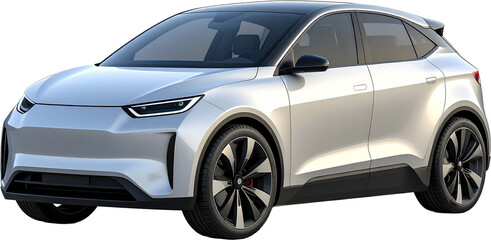 Naklejka premium Hybrid Eco Car 3D PNG Transparent Background
