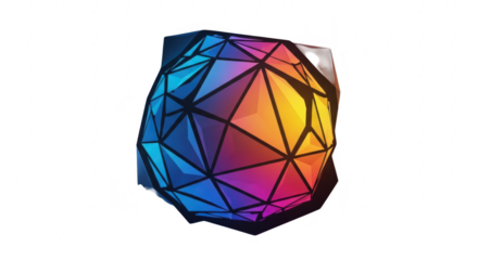 Abstract geometric shape isolated on transparent background