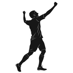 Soccer player celebrating goal silhouette