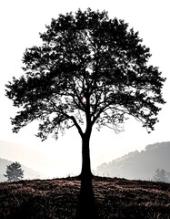 Silhouette of a majestic tree