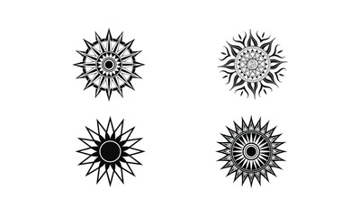 Obraz premium Geometric Sunburst Pattern Silhouette