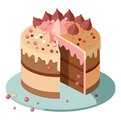 vector illustration of a cake