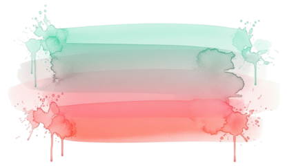 Elegant watercolor banner with soft pastel green and pink gradients