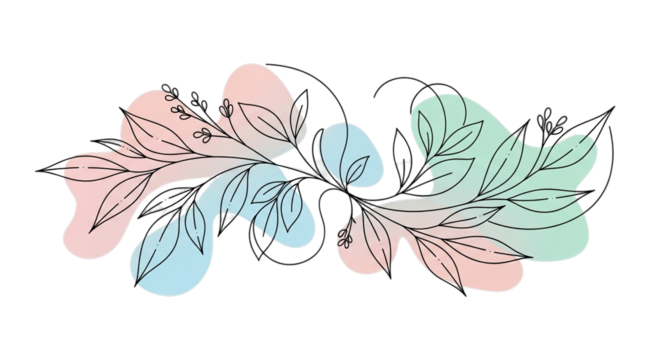 Modern floral design element with pastel colors for elegant invitations