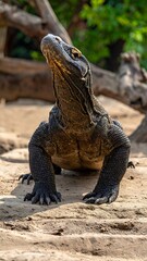 Obraz premium Komodo dragon looking upward