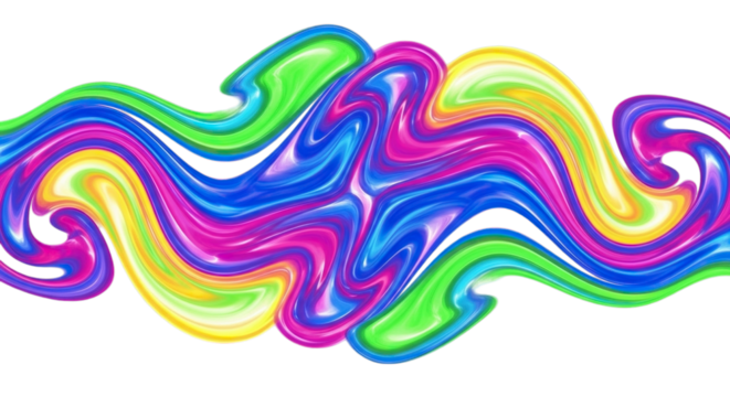 Vibrant fluid art design swirls with rainbow colors and smooth texture