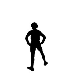 A powerful silhouette of a person jogging, shown from behind.