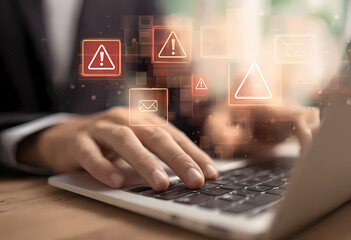 Phishing Email Alert, Cybersecurity Threat, Spam Scam Warning, Business Computer Security