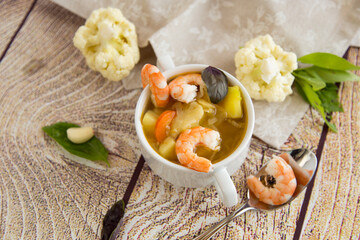 Bright Shrimp Broth with Vegetables and Fragrant Spices