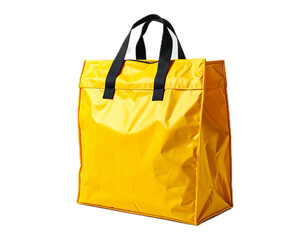 Yellow food delivery bag render isolated on a white background