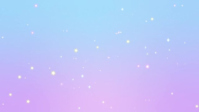 星が回転しながら降下するキラキラゆめかわ背景