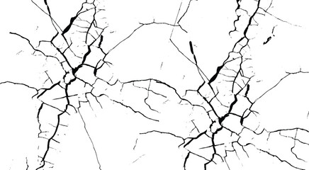 Obraz premium Cracked white background wall crack texture distressed cracked surface grunge wall cracked pattern on white and transparent background.