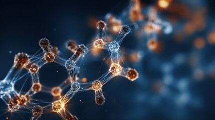 glowing molecular network structure