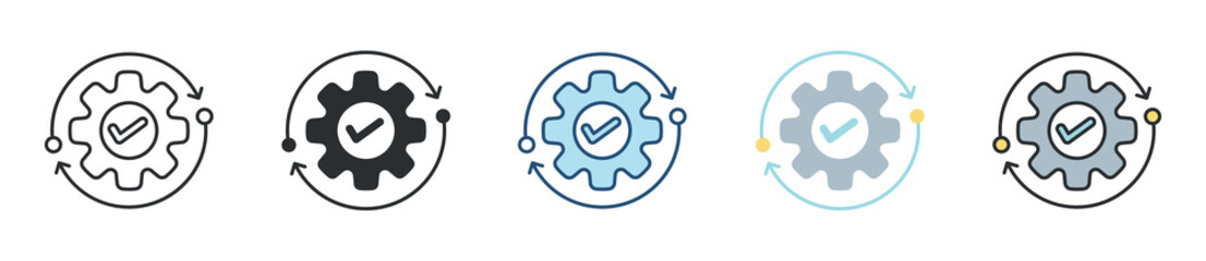 Execution Icon Set Multiple Style Collection