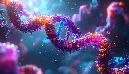 Fototapeta premium Ribosome translating mRNA into protein chain