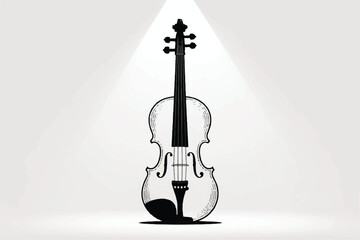 Violin Silhouette Vector — High-Quality Black Icon
