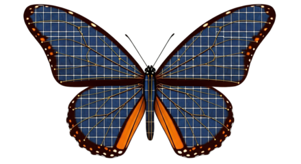 Solar powered butterfly symbolizing eco friendly energy transformation and innovation