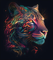 Neon Grunge Animal Painting